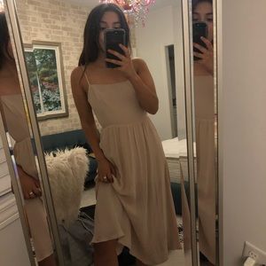 Sand colored midi dress